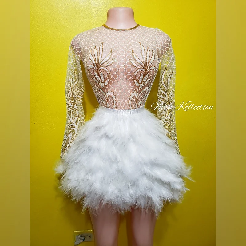 Twinkle starr feather mini dress