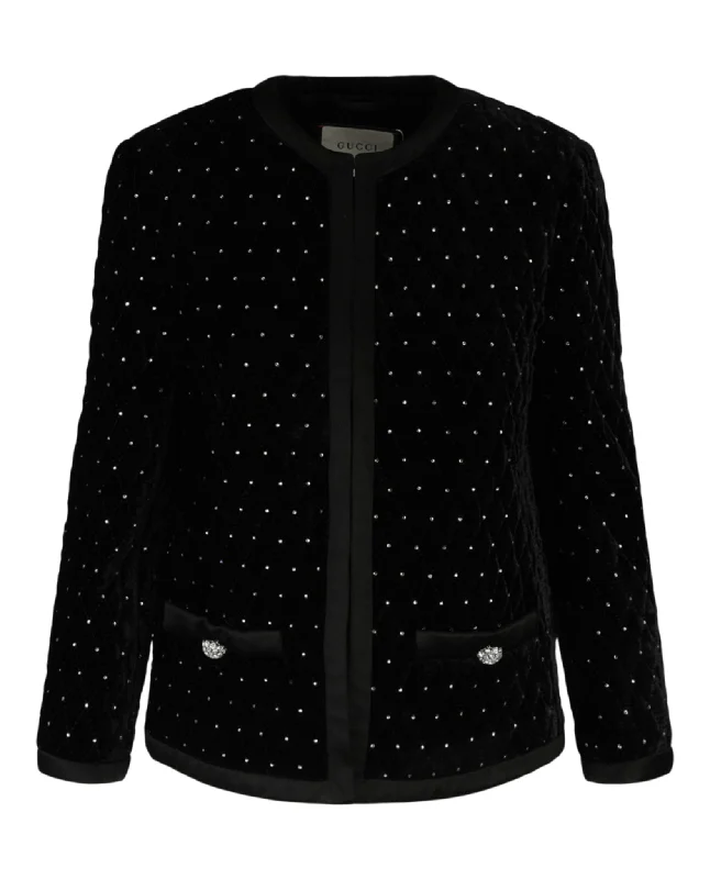 Crystal Embellished Quilted Jacket