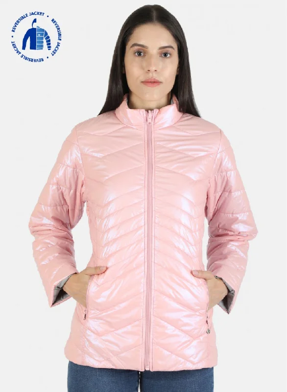 Women Pink Solid Jacket