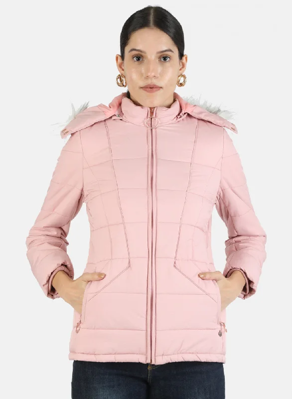 Women Pink Solid Jacket