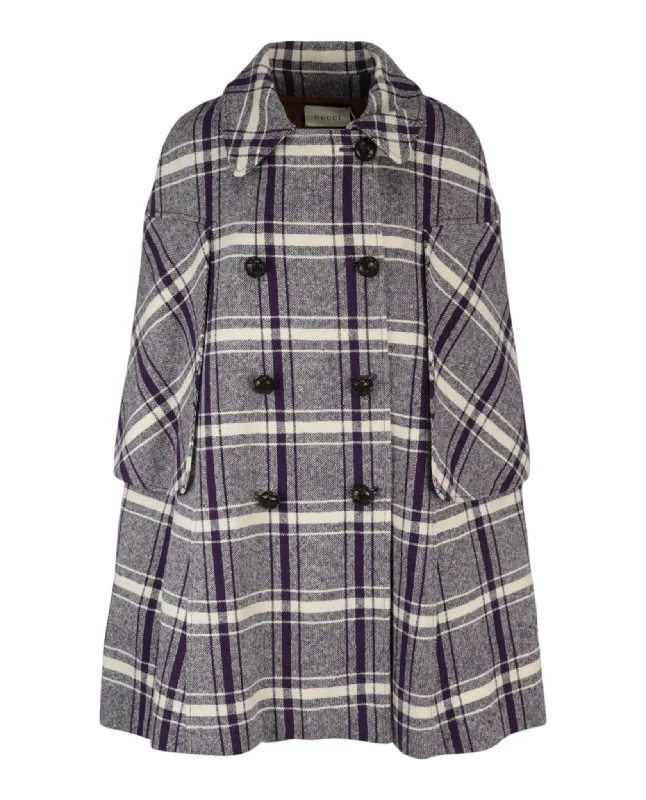 Plaid Wool Cape