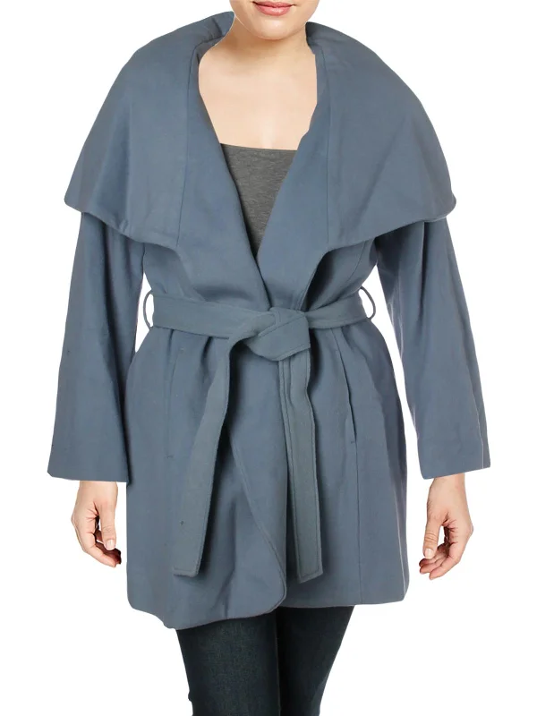 Plus Marla Womens Winter Wool Wrap Coat