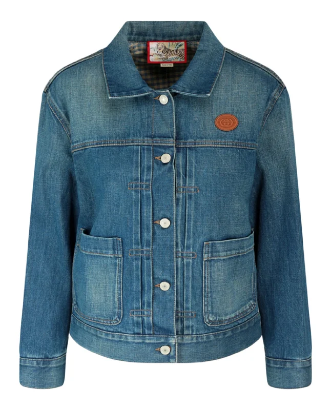 Tiger Denim Jacket With Embroidery