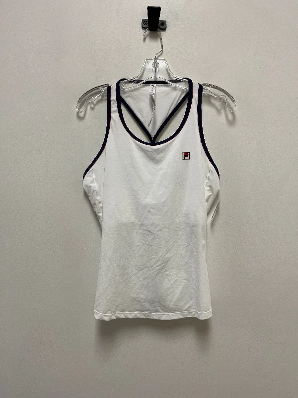 Athletic Tank Top By Fila In White, Size: L