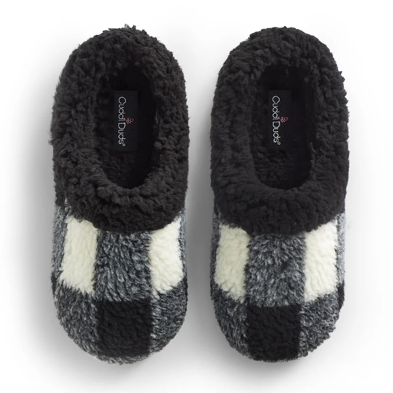 Buffalo Plaid Clog Slipper with Sherpa Lining