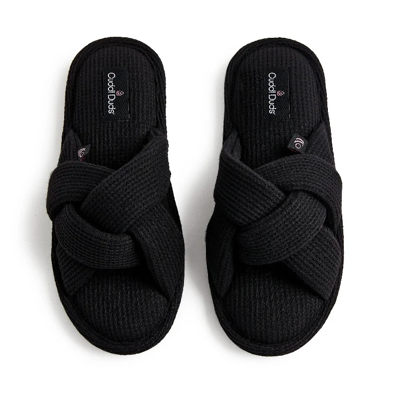 Heather Waffle Braid Slide Slipper