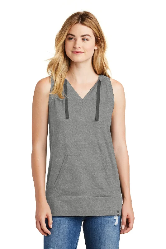 New Era Womens Heritage Hooded Tank Top - Heather Shadow Grey