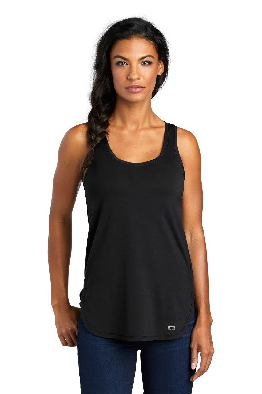 Ogio Womens Luuma Jersey Moisture Wicking Tank Top - Blacktop