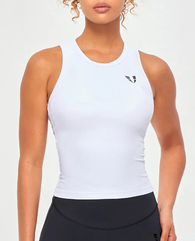 Ribbed Workout Tank - White