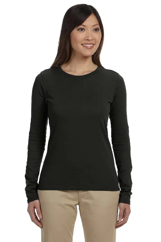 Econscious Womens Long Sleeve Crewneck T-Shirt - Black