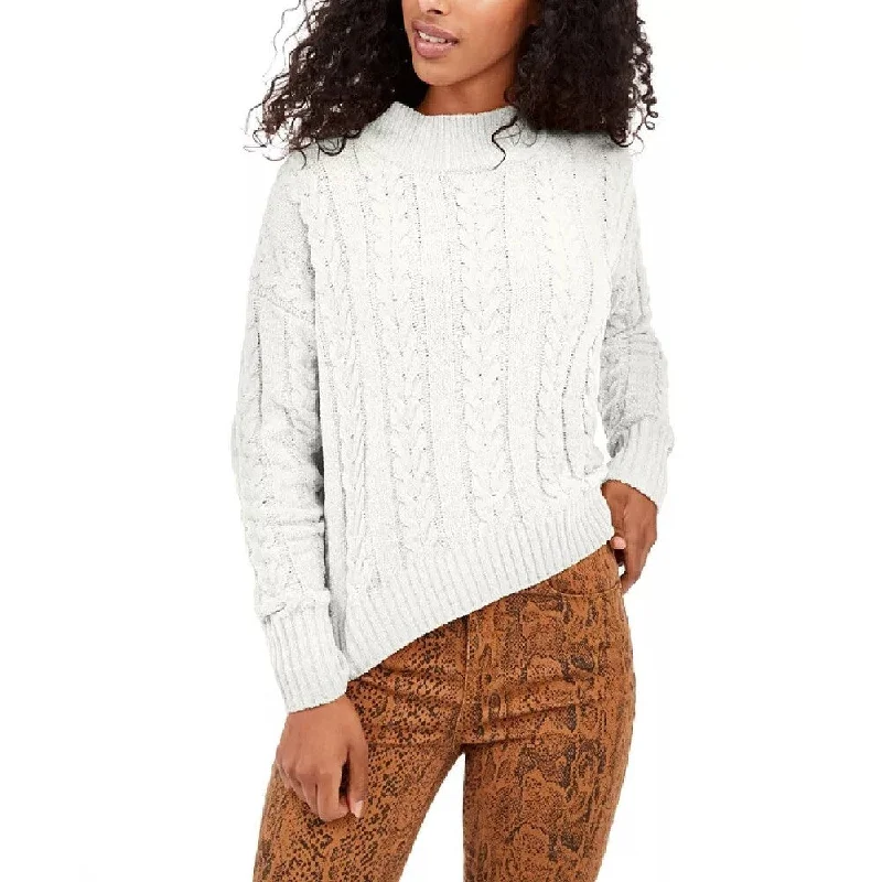 Hippie Rose Juniors' Cable-Knit Drop-Shoulder Sweater Natural Size X-Large - XL