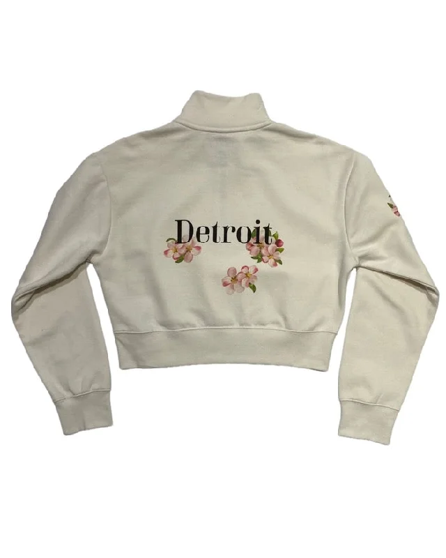 Ink Detroit Apple Blossom 1/2 Zip Crop sweatshirt