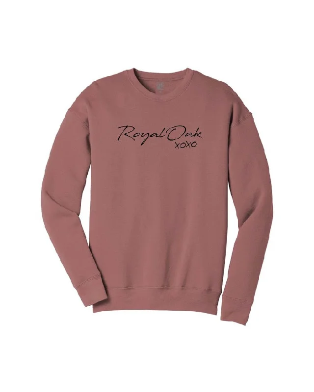 Ink Detroit Royal Oak XOXO Crewneck Sweatshirt - Mauve