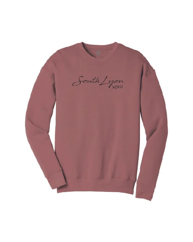 Ink Detroit South Lyon XOXO Crewneck Sweatshirt - Mauve