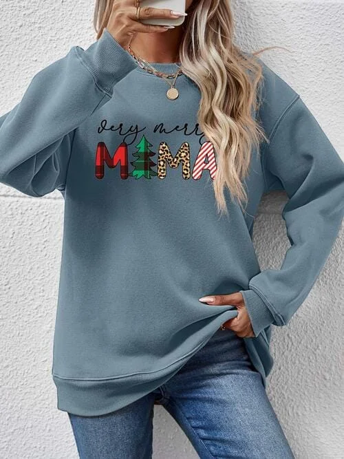 Very Merry Mama Long Sleeve Graphic Sweatshirt