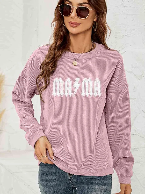 MAMA Graphic Dropped Shoulder Sweatshirt