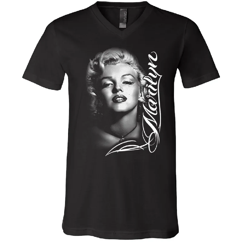 Marilyn Monroe Portrait Signature Asst Colors V-Neck