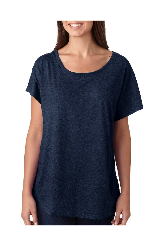 Next Level Womens Dolman Jersey Short Sleeve Scoop Neck T-Shirt - Vintage Navy Blue