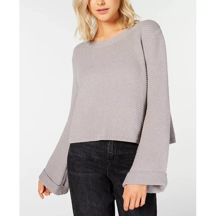 Roxy Women's Sorrento Shades Bell Sleeve Sweater Gray Size Medium