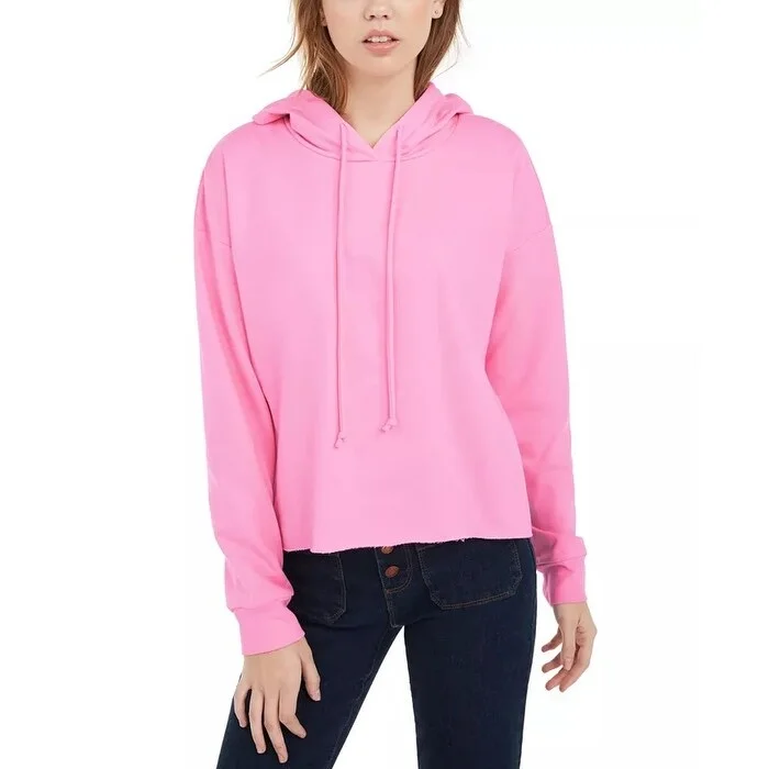 Self Esteem Junior's Raw Edge Hoodie Pink Size Large