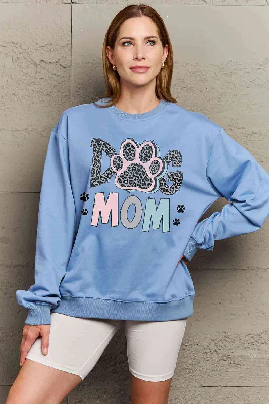 Pink & Blue DOG MOM Graphic Sweatshirt