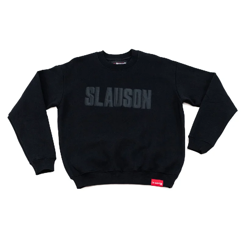 Slauson Block Print Crewneck Sweatshirt - Black / Black