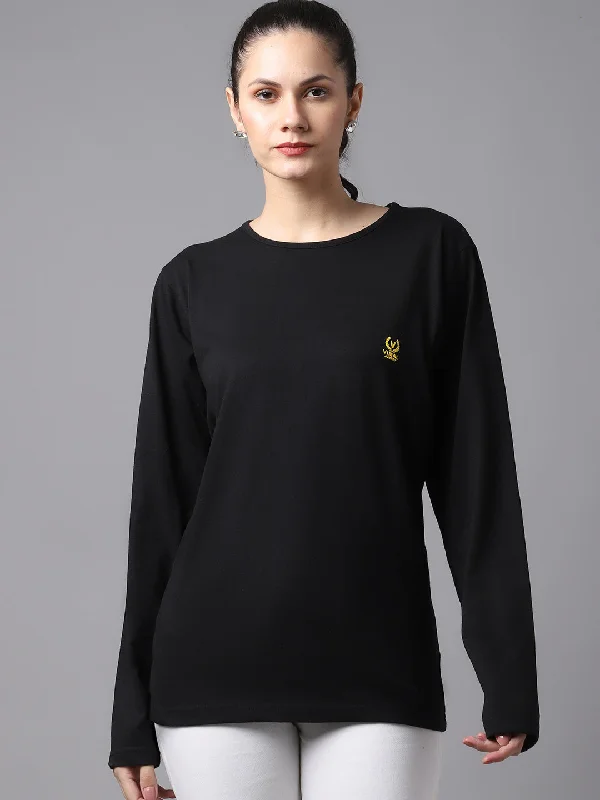 Vimal Jonney Cotton Black FullSleeve T-Shirt For Women