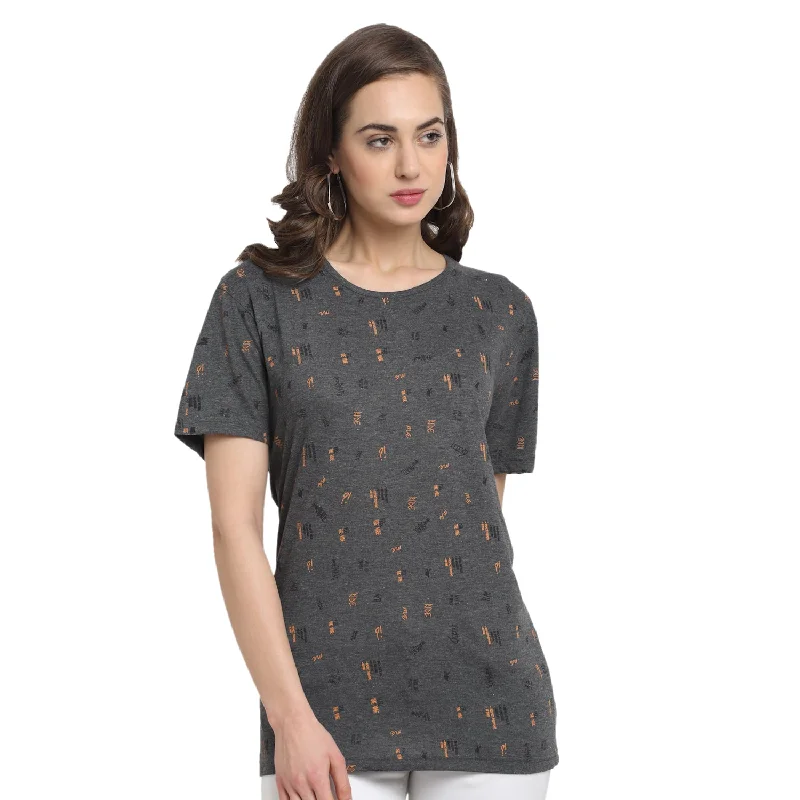 Vimal Jonney Grey Half Sleeve T-shirt For Women's