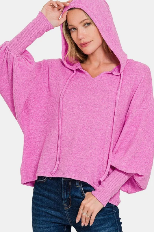 Pink Cropped Hoodie