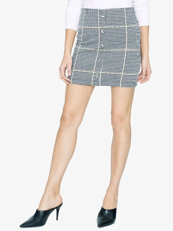 Check Her Out Mini Skirt In Citrine Plaid