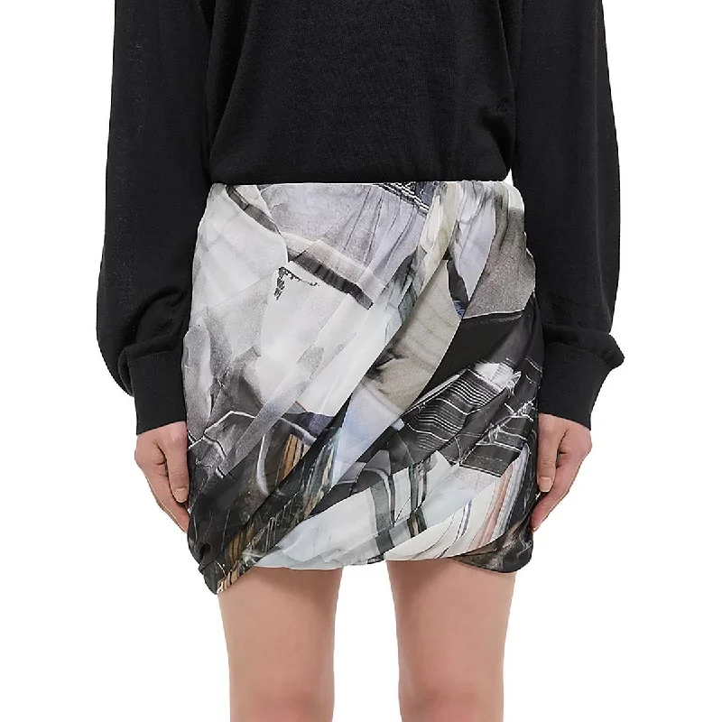 Womens Silk Bubble Mini Skirt